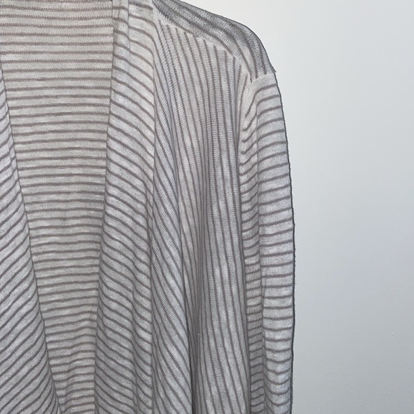 Eileen Fisher Open Striped Cardigan in size L, good used condition, see pics - Picture 2 of 9